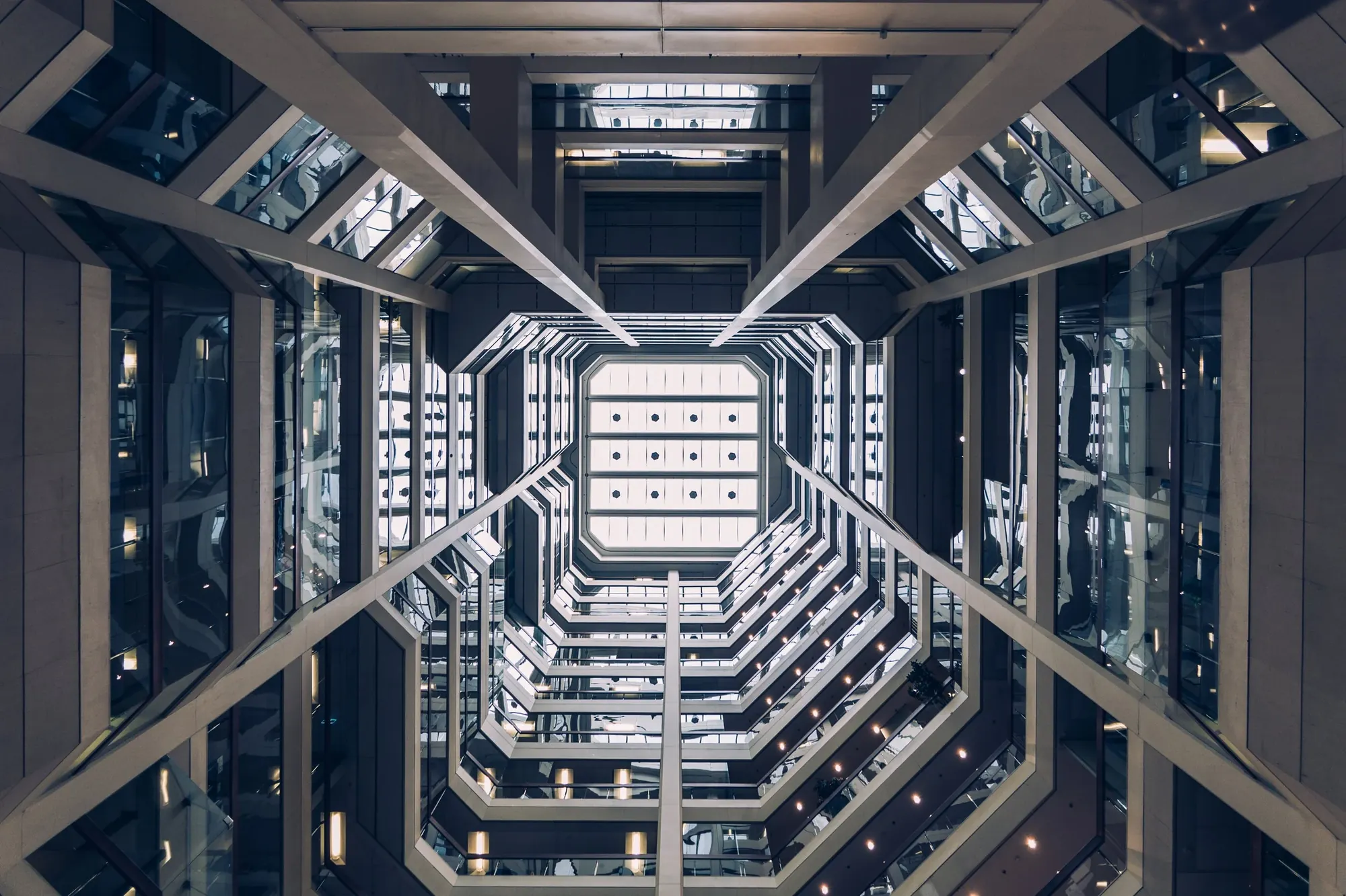 Grand architectural atrium · stock photography